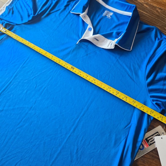 Mens XL 32 degrees cool Golf Polo Shirt Blue White Trim‎ Short Sleeve Athletic - Picture 2 of 4
